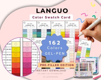 Languo Gel Pen 162 Color Swatch Chart (PDF & PNG)