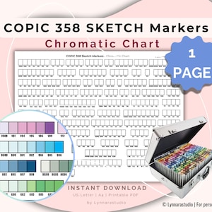 Copic Marker 358 Chromatic Chart | Printable Swatch Sheet (PDF)