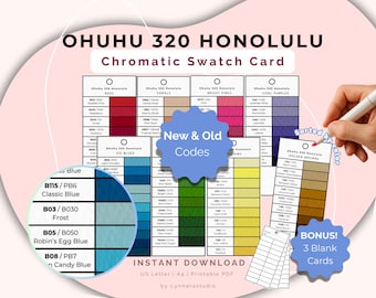 Ohuhu 320 Marker Swatch Chart: Printable Honolulu Old & New Codes (PDF Download)