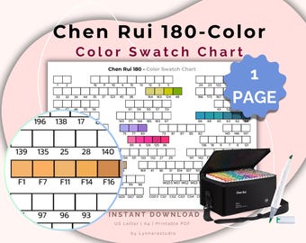 Stalenkaart Chen Rui 180 marker: afdrukbare kleurenkaart (pdf-download A4/US Letter)