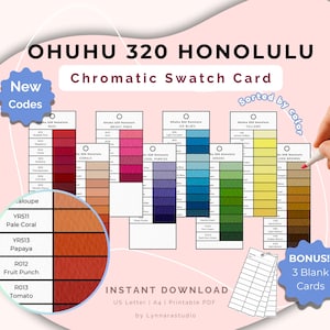 New code Ohuhu 320 Honolulu Marker Swatch Card | Printable Chromatic Color Chart | 320 Color Family Swatch Sheet | Instant Download PDF