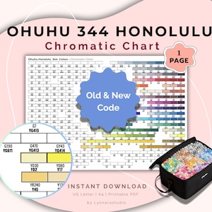 Ohuhu 344 Marker Chart: Chromatic Reference Old & New Code (Digital Download)