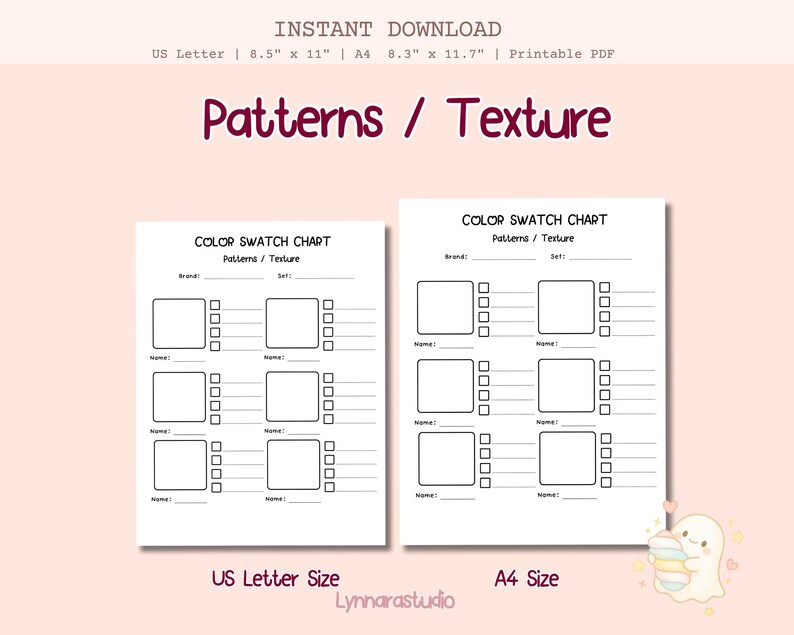 Color Test Sheet.pdf Alcohol Marker Color Swatch Chart: Printable Color Test Sheet (PDF ...