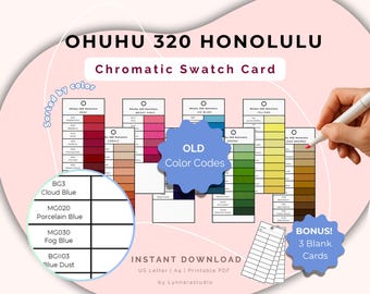 Ohuhu 320 Marker Swatch Chart: Printable Honolulu Old Codes (PDF Download)
