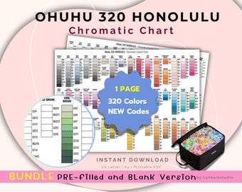 Stalenkaart Ohuhu 320 Honolulu-markering: nieuwe code, chromatische kleurreferentie (pdf-download)