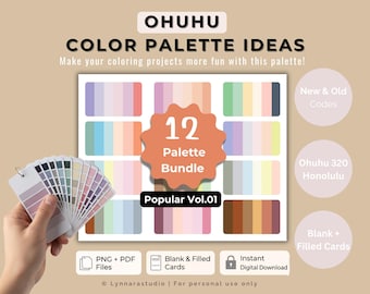Ohuhu Color Palette Popular Vol.01 | Compatible with Ohuhu Markers 320 216 120 | Cocowyo Coloring Book | Procreate PNG PDF