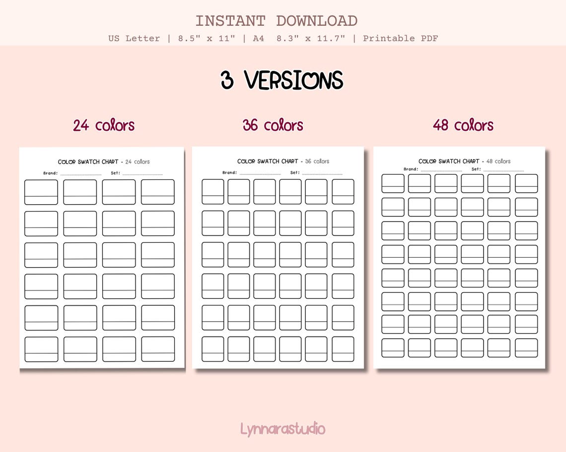 Color Test Sheet.pdf Alcohol Marker Color Swatch Chart: Printable Color Test Sheet (PDF ...
