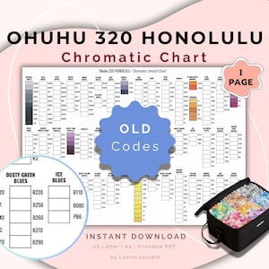 Ohuhu 320 Honolulu Marker Chart | Printable Color Swatch Sheet | Instant Download PDF | Printable Ohuhu 320 Honolulu Marker Swatch Chart