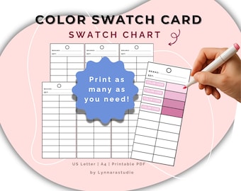 Printable Color Swatch Chart | Art Supply Organizer (Digital Download)