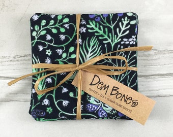 Floral, Fabric Coasters, Eco Friendly, Cottagecore, Witchy Decor, Birthday Gift, Girlfriend Gift,
