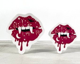 Vampire Fangs, Vampire Lips, Vinyl Stickers, Halloween Gifts, Best Friend Birthday Gift,