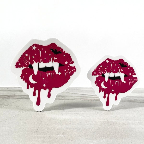 Vampire Fangs, Vampire Lips, Vinyl Stickers, Halloween Gifts, Best Friend Birthday Gift,