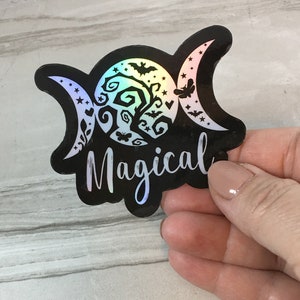 Triple Moon, Holographic Sticker, Witchy Stickers, Thinking of You Gift, Best Friend Gift,