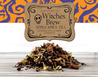 Witches Brew, Loose Leaf Tea, Rooibos Tea, Apple Cinnamon Tea, Housewarming Gift, Best Friend Gift Box,