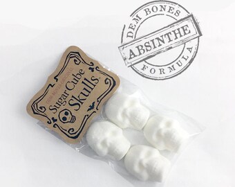 Absinthe, Skull, Sugar Cubes, Bride or Die, Gothic, Bachelorette Party Favors