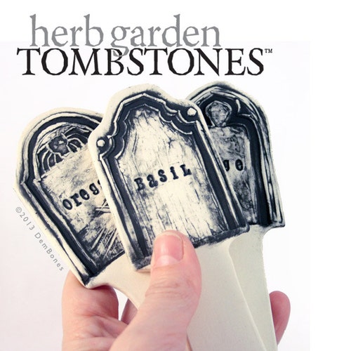 Gothic Garden, Herb Markers, Halloween Tombstone, Halloween Gifts, Best Friend Gift,