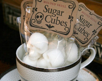 Goth Sugar Cubes: 16 Skulls, Macabre Coffee Lover Anniversary Gift