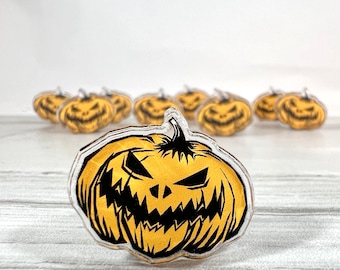 Spooky Pin, Jack O Lantern, Acrylic Pin, Creep Cute, Halloween Pins, Best Friend Gifts,