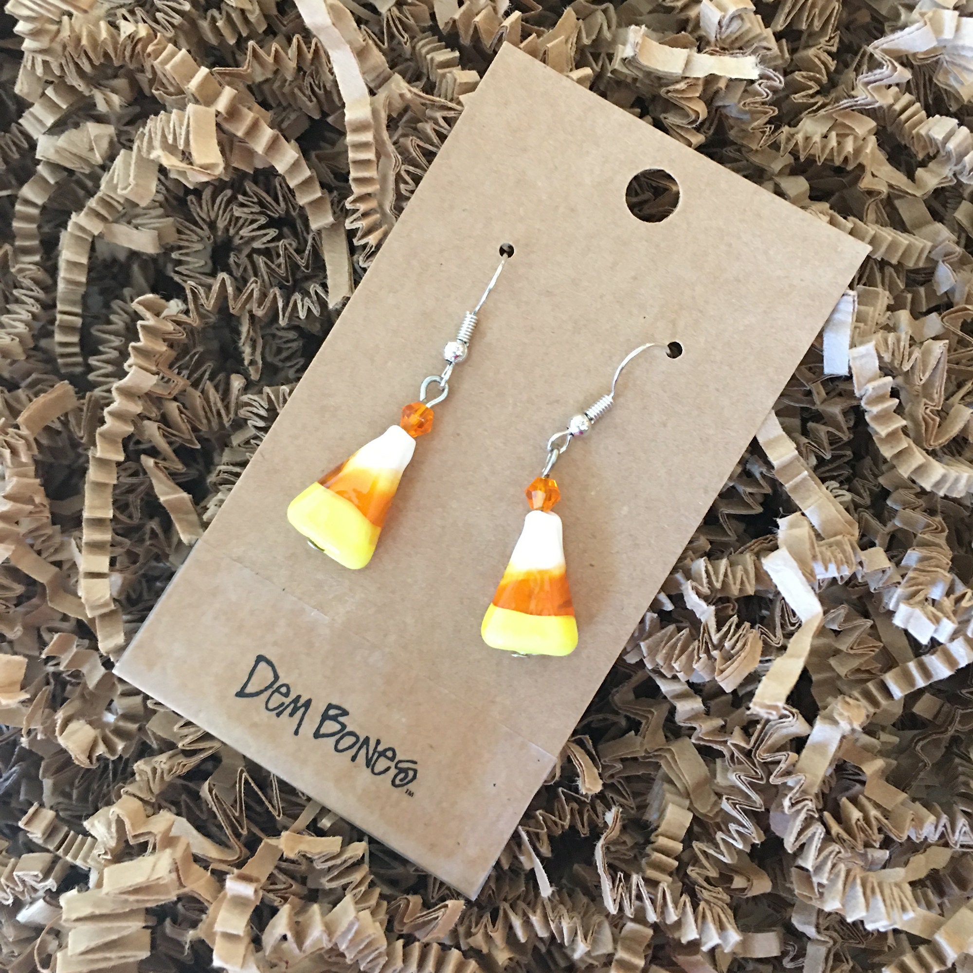 Halloween Candy Corn Earrings Spooky Cute Dangle Earrings Etsy