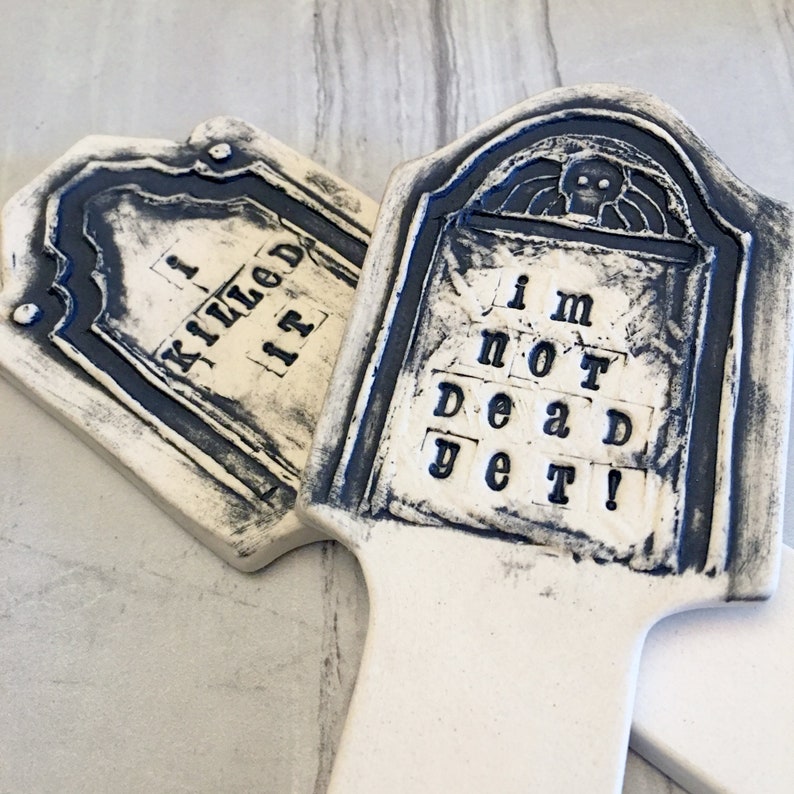 Gothic Garden Herb Markers Halloween Tombstone Halloween image 9