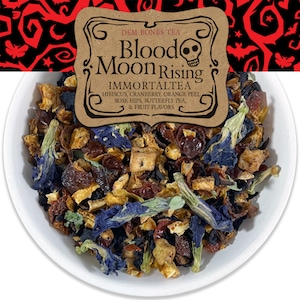 Blood Moon Loose Herbal Tea Blend, Butterfly Pea, Fruit & Hibiscus 2oz Bag