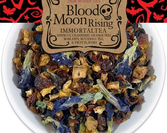 Blood Moon Loose Herbal Tea Blend, Butterfly Pea, Fruit & Hibiscus 2oz Bag