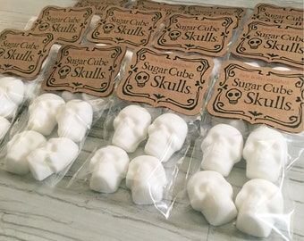 Gothic Wedding, Sugar Cube Skulls, Edible Wedding Favors, Personalized, Wedding Favors for Guests in Bulk,