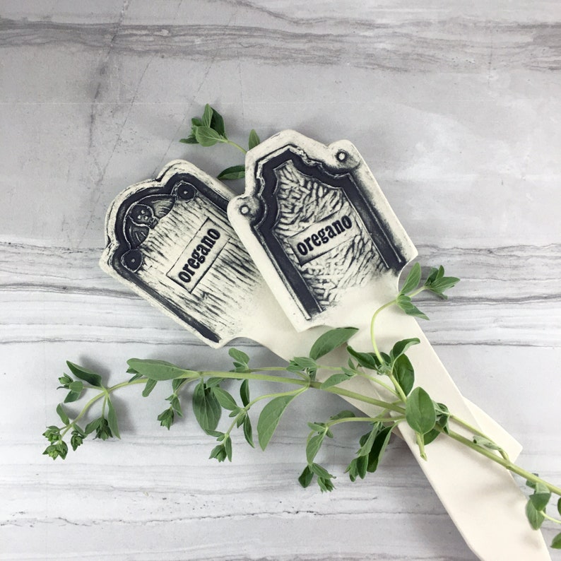 Gothic Garden Herb Markers Halloween Tombstone Halloween image 6