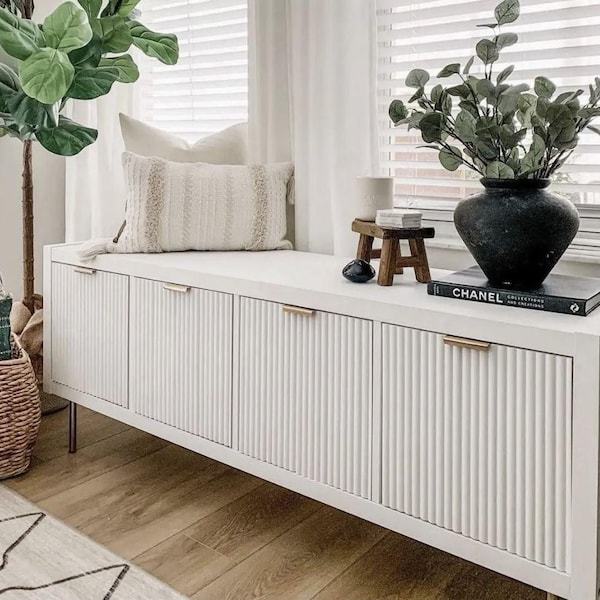 Ikea Kallax/Eket Overlay Upcycling geriffelte Kunststoffplatte in weiß inkl. Türgriffe