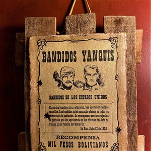 Butch Cassidy and the Sundance Kid Mounted Wanted Sign