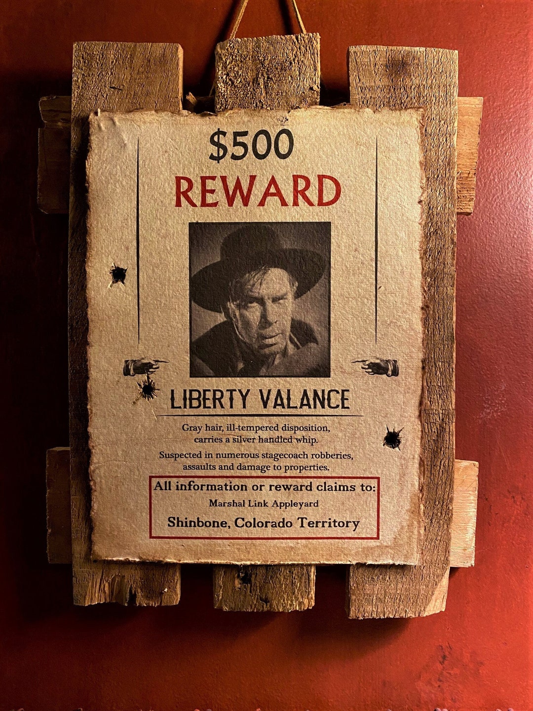 Valance Signes Liberty Valance Mounted Wanted Sign - Etsy