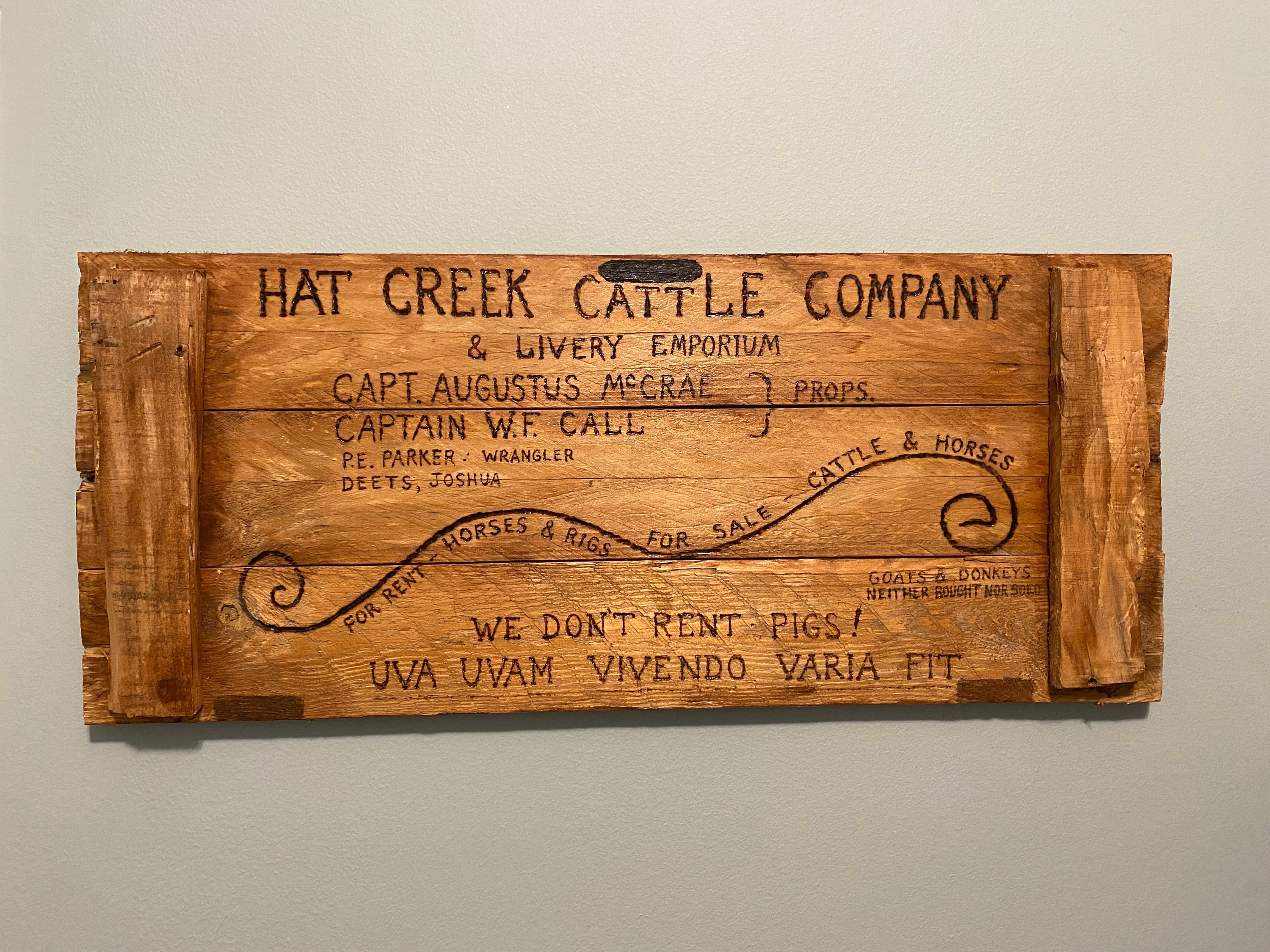 Lonesome Dove Sign - Small Customizable - Wood Burned - Etsy Israel