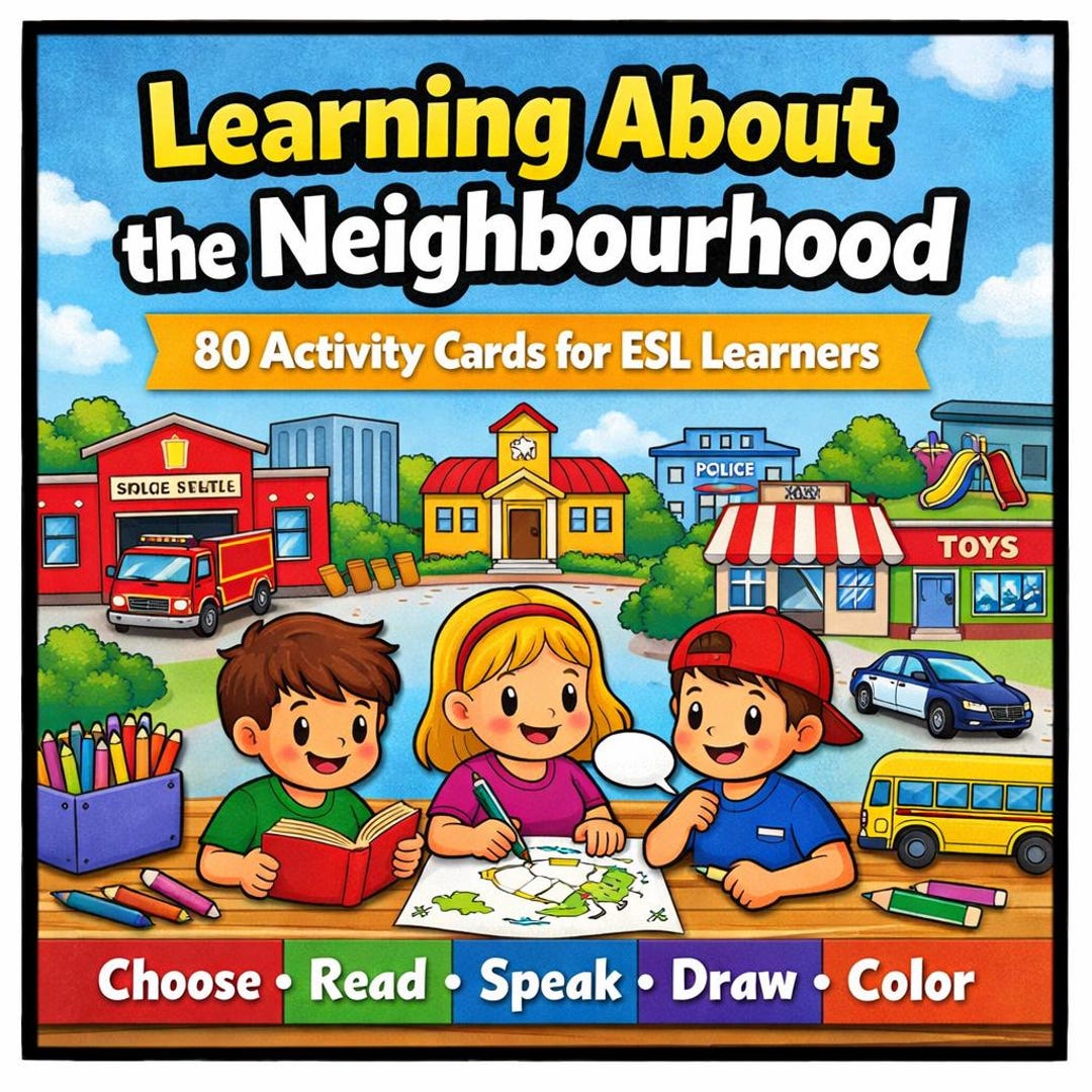 Neighbourhood Places Activity Cards for ESL Learners (80 Cards) - Etsy ...