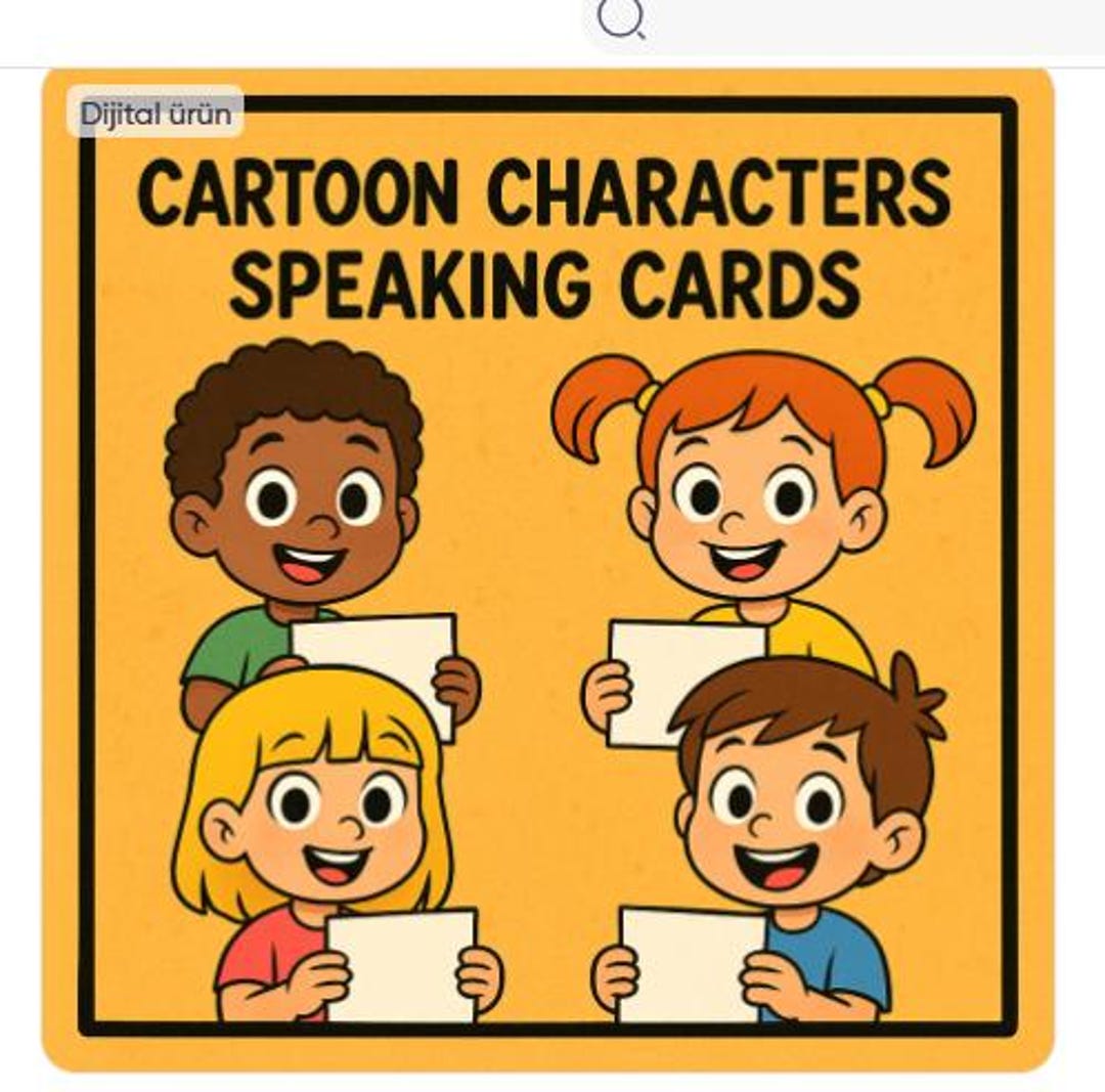 Script Card Cartoon CARTOON CHARACTERS CARDS - Etsy