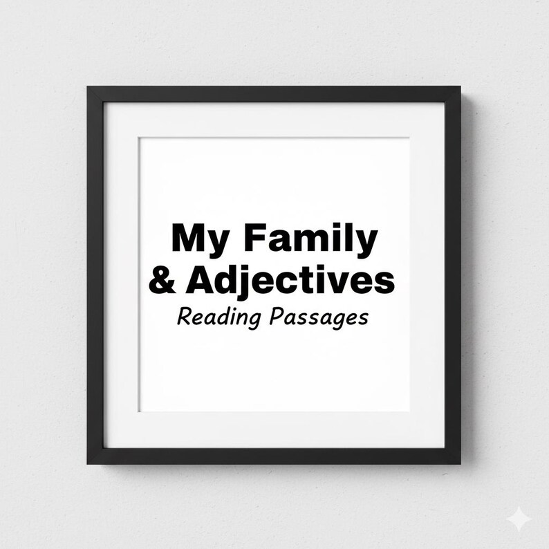 MY FAMILY & ADJECTIVES - Etsy