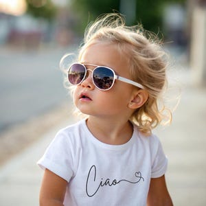 Ciao Toddler Shirt Minimalist Baby Tee Cute Modern Infant T Shirt With Heart Gift For Baby Girl Trendy Toddler Outfit Soft Cotton Tee