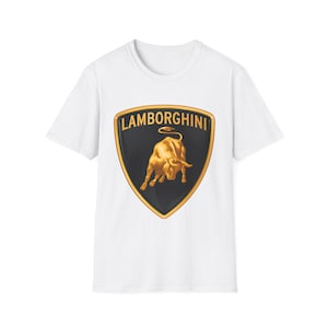 Lamborghini Logo T-Shirt, Mens Graphic Tee, Luxury Car Lover Shirt, Classic Vehicle Top, Supercar Enthusiast Apparel