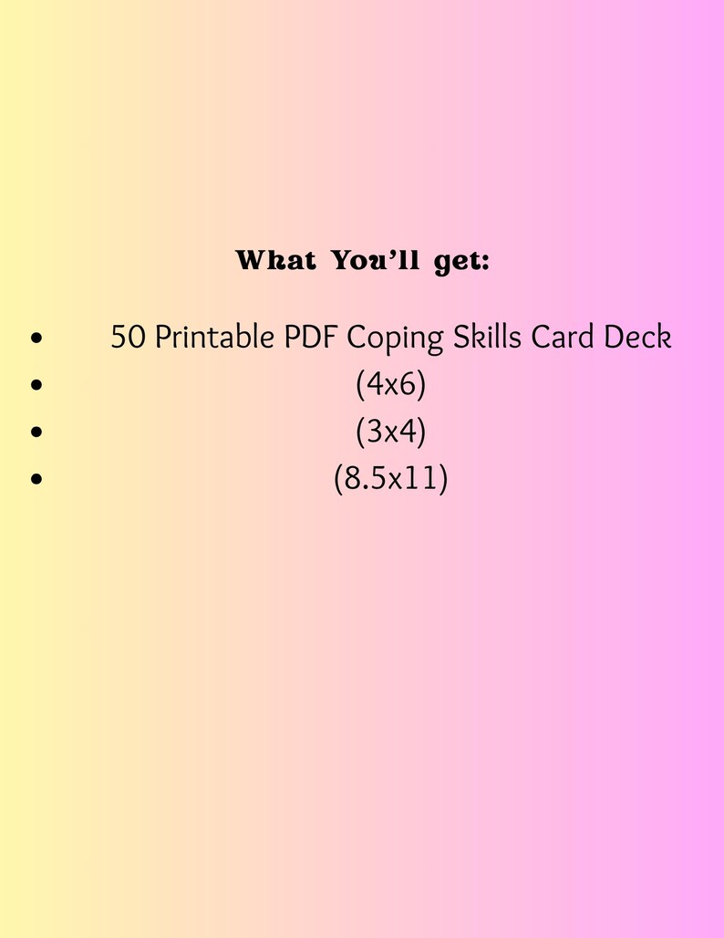 Coping Skills Cards for Kids | 50 Printable SEL Cards (PDF) - Etsy