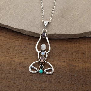 Seven Chakra Goddess Pendant with Natural Healing Stones