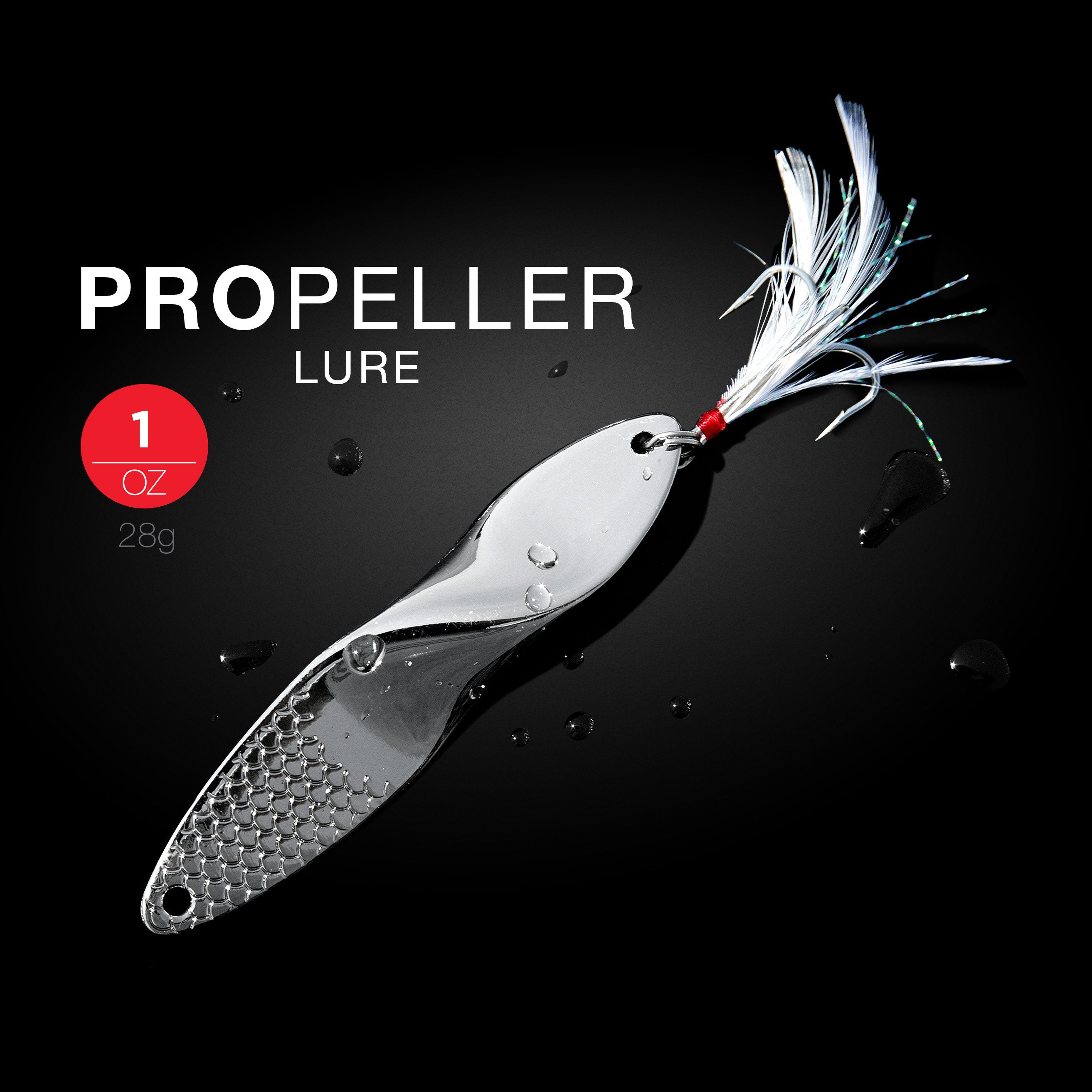 Propeller Metal Fishing Lure With Treble Hooks 1-ounce, 28g 