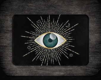 Capacho antiderrapante contra mau-olhado, tapete de entrada com olho azul, decoração protetora para casa, tapete para áreas internas e externas, capacho antiderrapante, tapete de boas-vindas espiritual