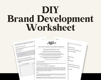 DIY BRAND DEVELOPMENT Worksheet - Soul Based Branding - Creative Coaching - Business Marketing - Brand Development - Business Worksheet