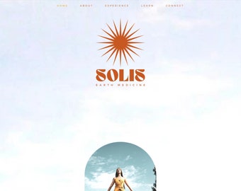 4-Page 'SOLIS' Wix Template Design  - Modern Eclectic Boho Wix Website Template Design