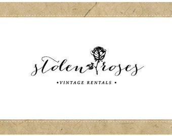 PreDesigned Logo - PreMade Logo - Vector Logo - STOLEN ROSES Logo Design - Flower Logo - Script Logo