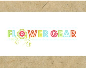 PreMade Logo Design - PreDesigned Logo - Custom Logo Design- Vector Logo - OOAK Logo - FLOWER GEAR Logo Design - Flower Logo - Garden Logo