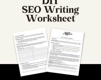 DIY Wix Website SEO Worksheet - Business Writing - Business Branding - Website Marketing Worksheet - Writing Worksheet - Business Worksheet