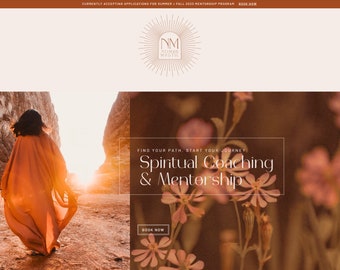 5 Page ''Nomad Mystic' Wix Template Design with Online Store - Earthy Eclectic Boho Wix Website Template