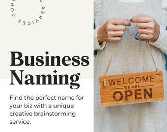 BUSINESS NAMING  Service - Business Name Service - Business Branding - Creative Coaching - Business Name Brainstorming - Writing Service