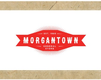 PreDesigned Custom Vector Logo Design  -  MORGANTOWN Logo - Custom Business Branding - Custom Brand Design - Vintage Modern Logo -Retro Logo