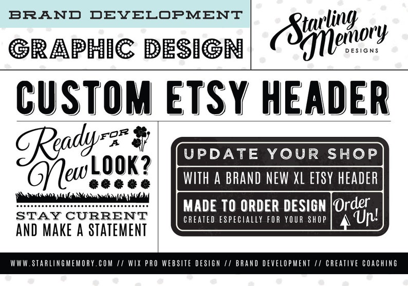 Custom ETSY SHOP HEADER Design Made to Order New XLarge Custom Header Custom Etsy Shop Branding Custom Etsy Header Etsy Banner image 1